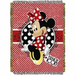 Cheapest ⭐ Northwest Minnie Mouse Bowtique Forever Minnie Woven Tapestry Throw ????