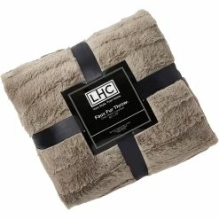 Promo ⌛ Lavish Home Jacquard Faux Rabbit Fur 60 In. X 70 In. Throw Blanket ✔️