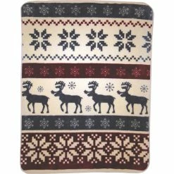 Best deal ???? Shavel Home Products Reindeer Stripe High Pile Luxury 60 X 80 In. Oversized Throw ✨