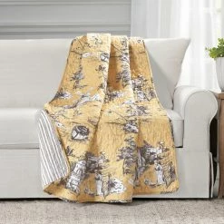 Top 10 ???? Lush Decor French Country Toile Cotton Reversible Throw ✔️
