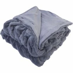 Buy ⭐ Modern Threads Solid Faux Fur Braided Throw Blanket ????