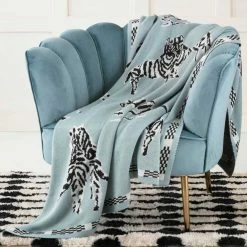 Brand new ???? Novogratz By Utica Zebras In Love Sky Blue Throw ✨