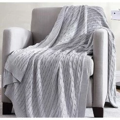 Cheapest ???? The Nesting Company Oak 100% Cotton Cable Knitted 50 In. X 70 In. Throw ????