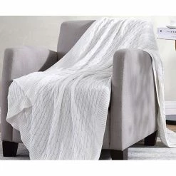 Cheapest ???? The Nesting Company Oak 100% Cotton Cable Knitted 50 In. X 70 In. Throw ???? -Ella Jayne shop unnamed file 1346