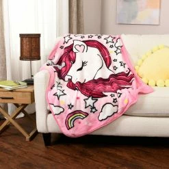 Coupon ???? Haven Unicorn Plush 40 In. X 50 In. Throw Blanket ???? -Ella Jayne shop unnamed file 1381