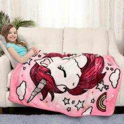 Coupon ???? Haven Unicorn Plush 40 In. X 50 In. Throw Blanket ???? -Ella Jayne shop unnamed file 1382