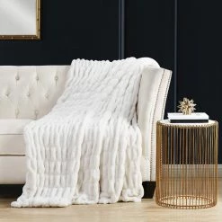 Top 10 ???? Badgley Mischka Ruched Faux Rabbit Fur 50 X 70 In. Throw In Gift Box ???? -Ella Jayne shop unnamed file 1426