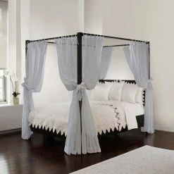 Discount ???? Royale Linens Bed Canopy Set With Top Ties And Tie Backs, All Bed Sizes ????