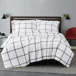 Deals ???? Truly Soft Printed Windowpane 3 Pc. Duvet Cover Set ????