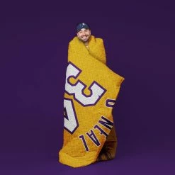 Wholesale ???? NBA Sleep Squad Los Angeles Lakers Shaquille O'Neal Jersey Raschel Plush Blanket ???? -Ella Jayne shop unnamed file 1589
