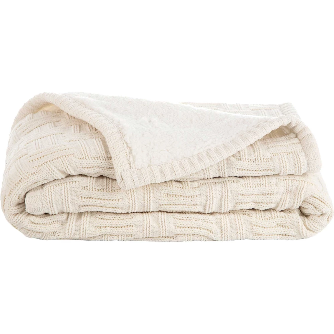 Outlet ❤️ Izod Solid Gray Basket Weave With Sherpa Reverse Throw ???? 5 Outlet ❤️ Izod Solid Gray Basket Weave With Sherpa Reverse Throw ???? - Image 3