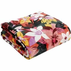 Cheapest ???? Vera Bradley Signature Cotton Rosa Floral Plush Throw Blanket ✔️