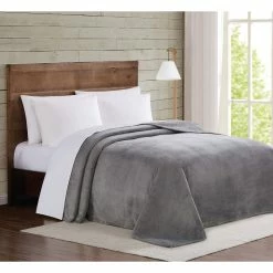 Best deal ???? Truly Soft Gray Velvet Plush Blanket Twin XL ????