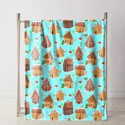 Outlet ???? Simply Perfect Double Sided Throw Blue Gingerbread ????