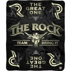 Budget ⭐ WWE The Rock Throw Blanket 60 X 80 In. ❤️