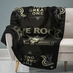 Budget ⭐ WWE The Rock Throw Blanket 60 X 80 In. ❤️ -Ella Jayne shop unnamed file 1877