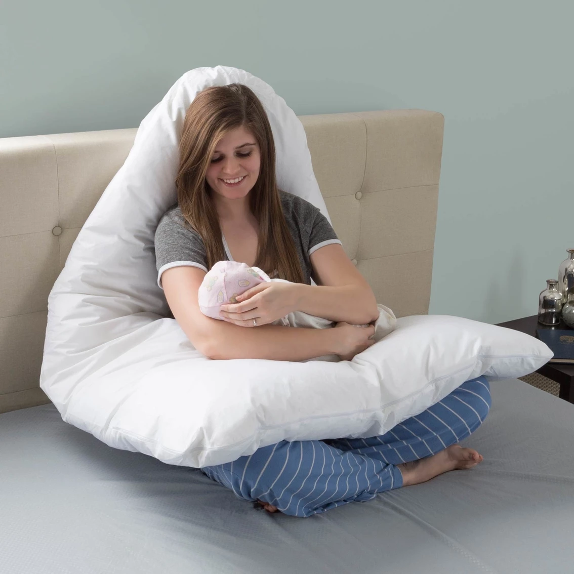 Discount ???? Lavish Home Bluestone Full Body Maternity Pillow With Contoured U-Shape ⌛ 6 Discount ???? Lavish Home Bluestone Full Body Maternity Pillow With Contoured U-Shape ⌛ - Image 4