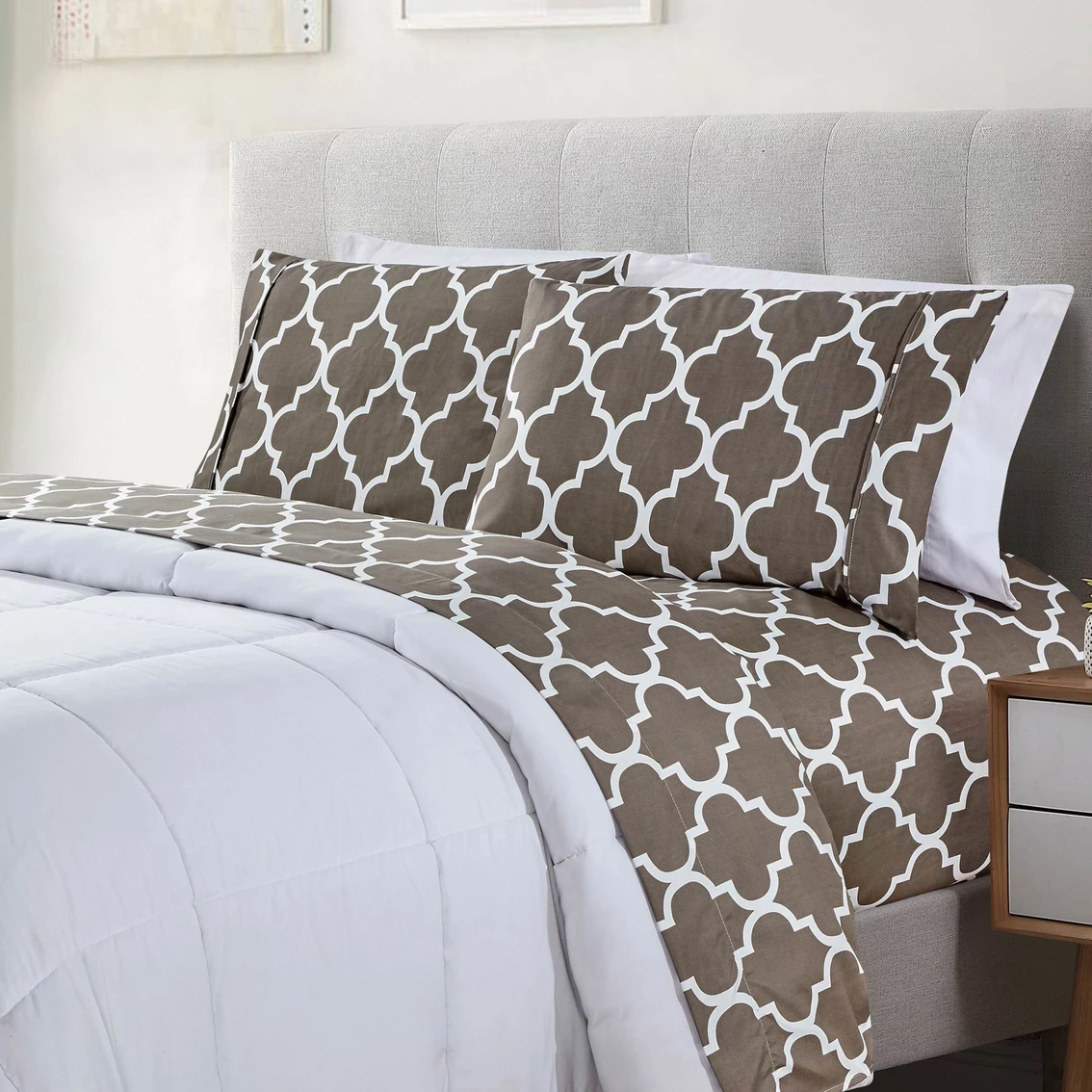 Best Pirce ???? Bibb Home Printed Microfiber Sheet Set 4 Pc. ???? 8 Best Pirce ???? Bibb Home Printed Microfiber Sheet Set 4 Pc. ???? - Image 6