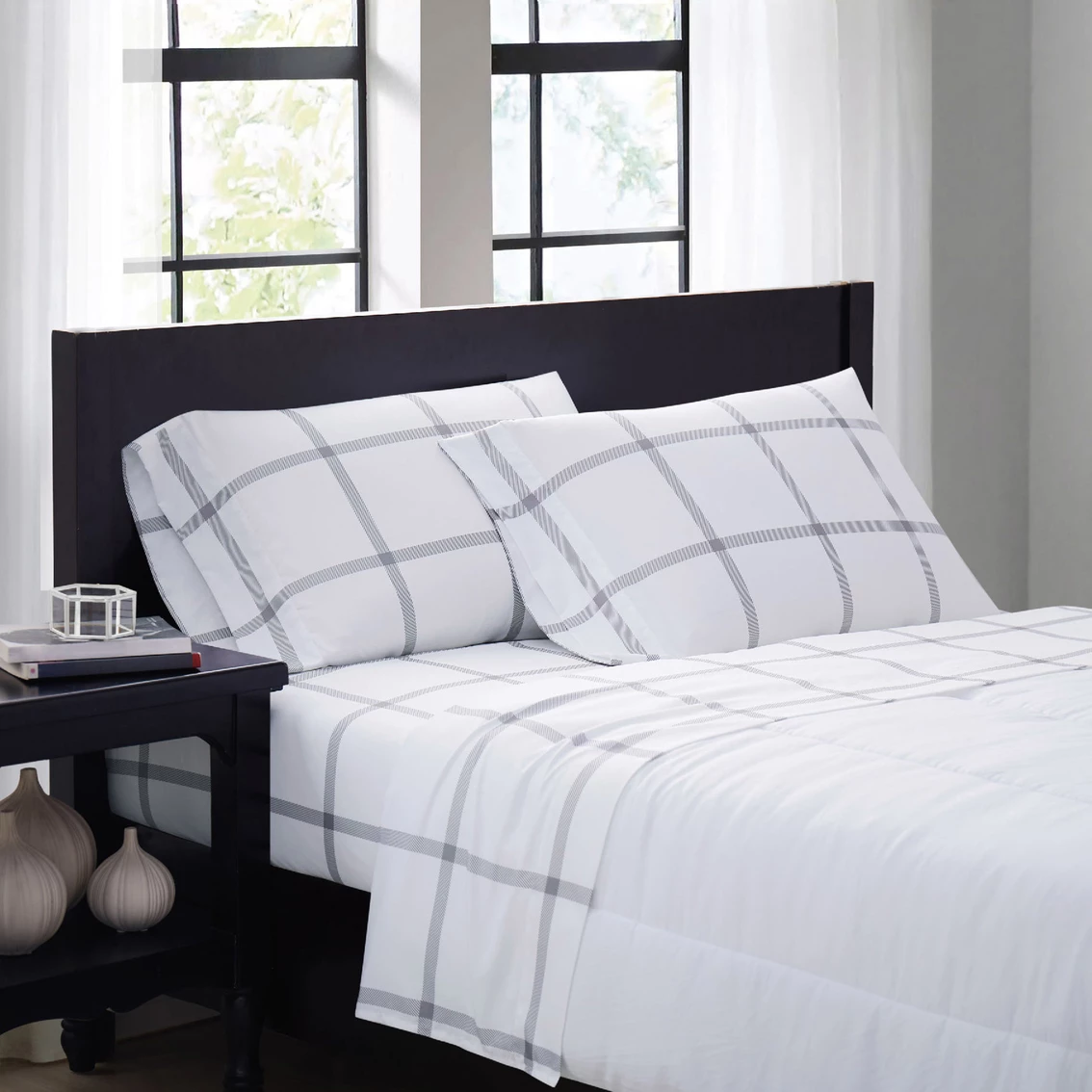 Best Sale ???? Truly Soft Printed Windowpane Sheet Set ???? 4 Best Sale ???? Truly Soft Printed Windowpane Sheet Set ???? - Image 2