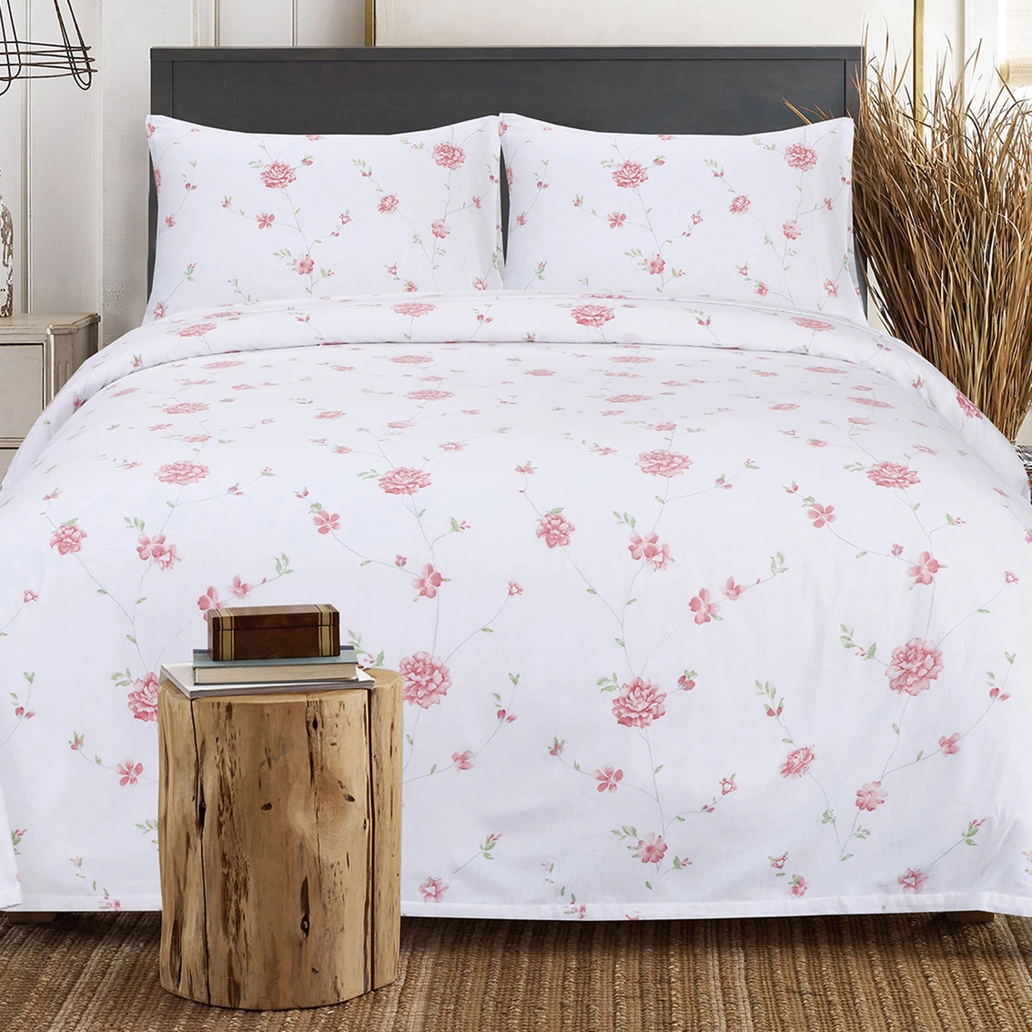 Wholesale ???? EnvioHome Cotton Flannel Sheet Set - Blush Floral, Queen ???? 7 Wholesale ???? EnvioHome Cotton Flannel Sheet Set - Blush Floral, Queen ???? - Image 5