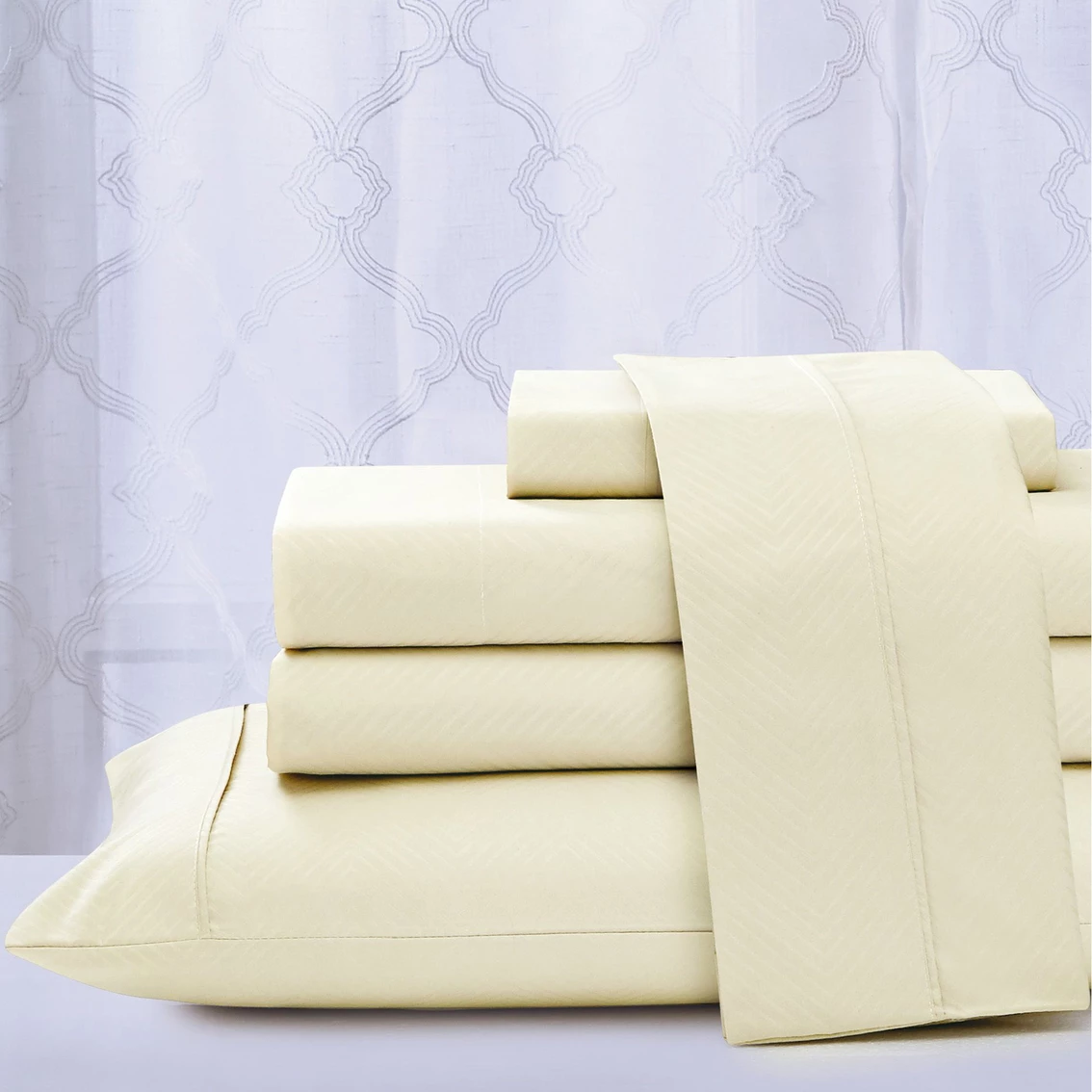 Discount ???? Kathy Ireland Home Kathy Ireland Chevron Embossed Microfiber Sheet Set 4 Pc. ???? 4 Discount ???? Kathy Ireland Home Kathy Ireland Chevron Embossed Microfiber Sheet Set 4 Pc. ???? - Image 2