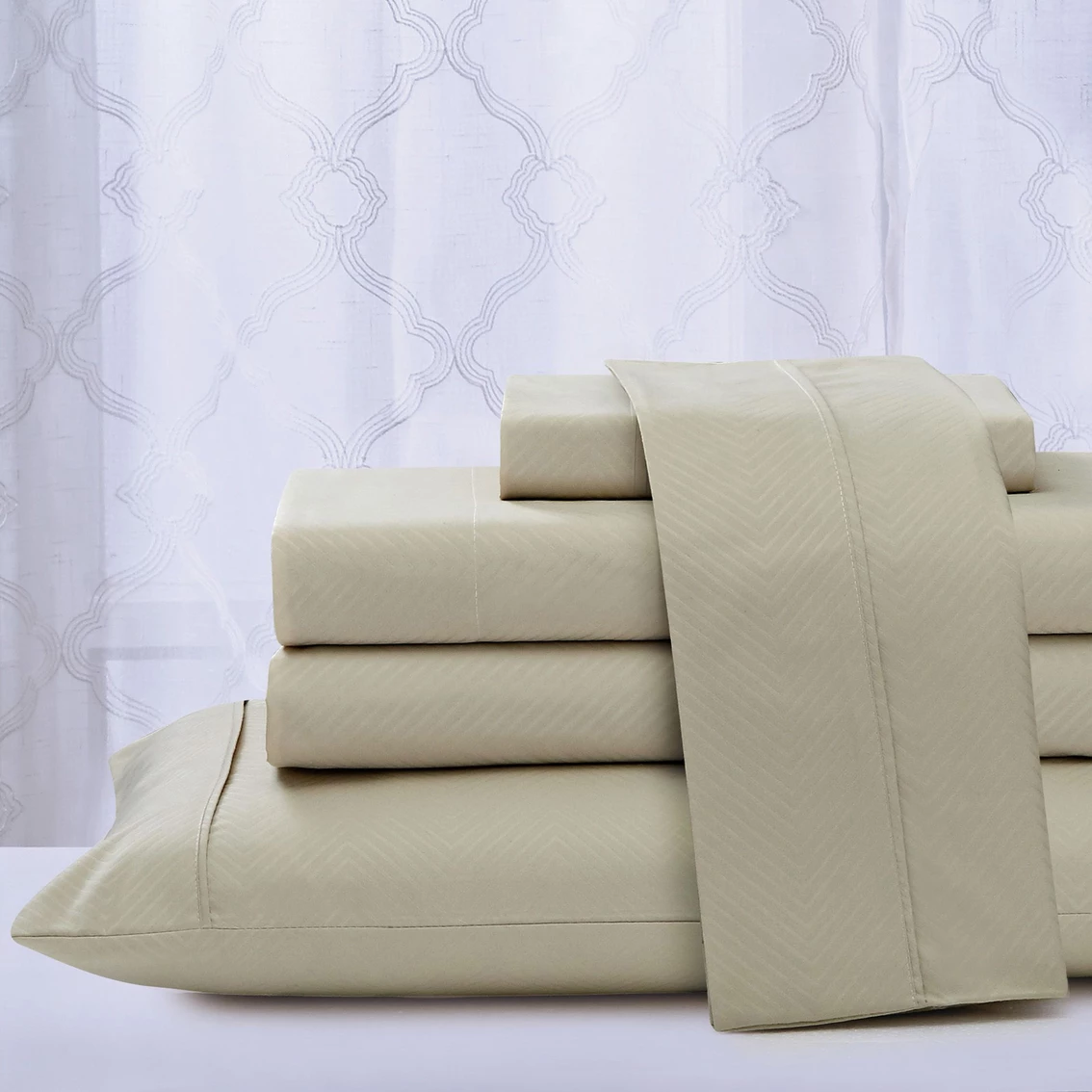 Discount ???? Kathy Ireland Home Kathy Ireland Chevron Embossed Microfiber Sheet Set 4 Pc. ???? 5 Discount ???? Kathy Ireland Home Kathy Ireland Chevron Embossed Microfiber Sheet Set 4 Pc. ???? - Image 3