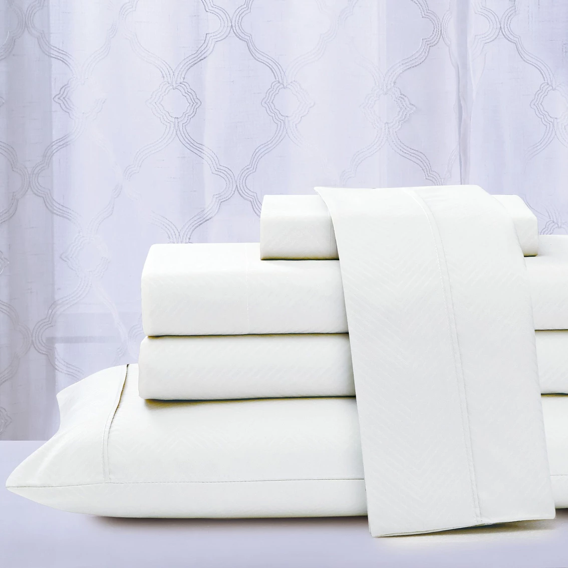 Discount ???? Kathy Ireland Home Kathy Ireland Chevron Embossed Microfiber Sheet Set 4 Pc. ???? 6 Discount ???? Kathy Ireland Home Kathy Ireland Chevron Embossed Microfiber Sheet Set 4 Pc. ???? - Image 4