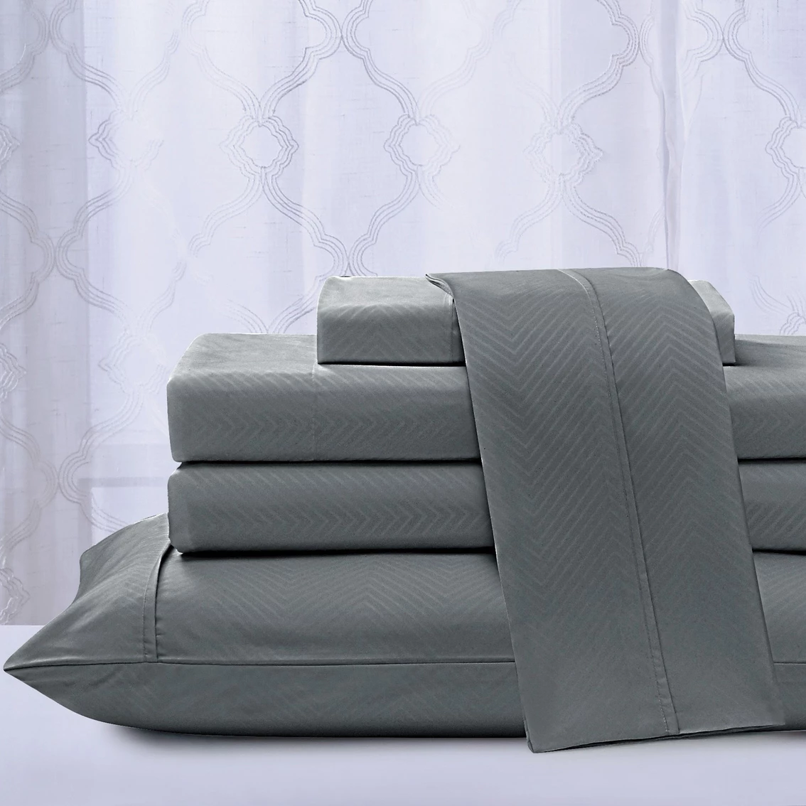 Discount ???? Kathy Ireland Home Kathy Ireland Chevron Embossed Microfiber Sheet Set 4 Pc. ???? 7 Discount ???? Kathy Ireland Home Kathy Ireland Chevron Embossed Microfiber Sheet Set 4 Pc. ???? - Image 5