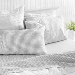 Best Pirce ???? Martha Stewart Collection 300 Thread Count Gingham Check Percale Sheet Set ✨