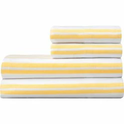 Budget ✔️ Martha Stewart Collection Stiped Print 200 Thread Count 4 Pc. Sheet Set ????